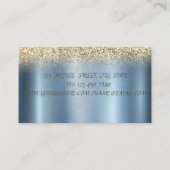 金ゴールド紙吹雪メイドクリーニンググリッターブルー 名刺 (裏面)