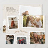 金ゴールド紙吹雪メモリークリスマスフォトカード シーズンカード (正面/裏面)