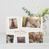 金ゴールド紙吹雪メモリークリスマスフォトカード シーズンカード (スタンド正面)