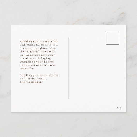 金ゴールド紙吹雪メモリークリスマス写真はがき シーズンポストカード (裏面)