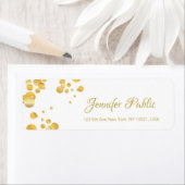 金ゴールド紙吹雪モダンハンドスクリプエレガントトテンプレート ラベル (インサイチュ)