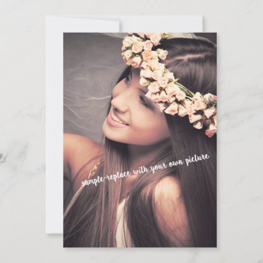 金ゴールド紙吹雪モダン卒業パーティー全写真 招待状 (裏面)