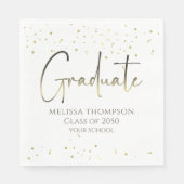 金ゴールド紙吹雪モダン書道昼食会 スタンダードランチョンナプキン (正面)