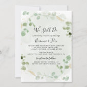 金ゴールド紙吹雪ユーカリ我々はまだ誓いの更新をする 招待状 (正面)