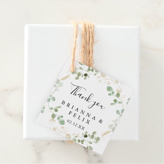 金ゴールド紙吹雪ユーカリ結婚属葉 フェイバータグ (インサイチュ)