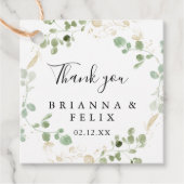 金ゴールド紙吹雪ユーカリ結婚属葉 フェイバータグ (正面)