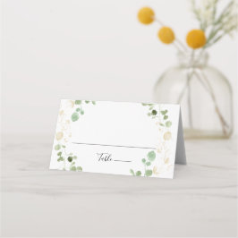 金ゴールド紙吹雪ユーカリ結婚属葉 プレイスカード