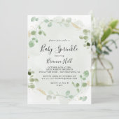 金ゴールド紙吹雪ユーカリ葉ベビー散布 招待状 (スタンド正面)