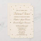 金ゴールド紙吹雪ラブシャンパンリハーサルディナー 招待状 (正面/裏面)