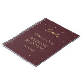 金ゴールド紙吹雪ラブブルゴーニュウェディングプランナー ノートブック (左側)