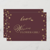 金ゴールド紙吹雪ラブブルゴーニュ結婚のフラワーガール (正面/裏面)