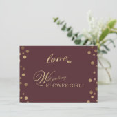 金ゴールド紙吹雪ラブブルゴーニュ結婚のフラワーガール (スタンド正面)