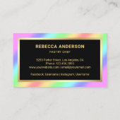 金ゴールド紙吹雪レインボーウィスクパティシシェフベーカリー 名刺 (裏面)