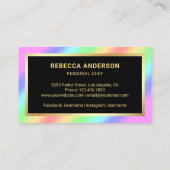 金ゴールド紙吹雪レインボースプーンケータリングパーソナルシェフ 名刺 (裏面)