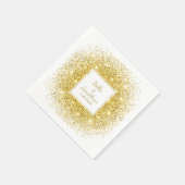 金ゴールド紙吹雪ロマンチック優雅なウェディングカスタム スタンダードカクテルナプキン (角)