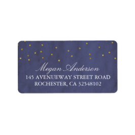 金ゴールド紙吹雪ヴィンテージネイビー結婚ズ ラベル