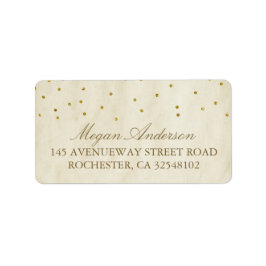 金ゴールド紙吹雪ヴィンテージ結婚式 ラベル