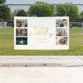 金ゴールド紙吹雪写真コラージュ誕生日パーティー 横断幕 (インサイチュ)