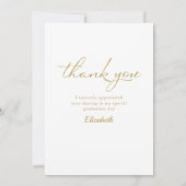 金ゴールド紙吹雪卒業写真ありがとう サンキューカード (裏面)