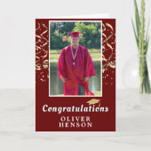 金ゴールド紙吹雪卒業記念写真 カード (正面)