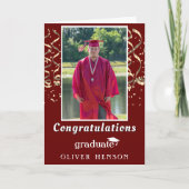 金ゴールド紙吹雪卒業記念写真 カード (正面)