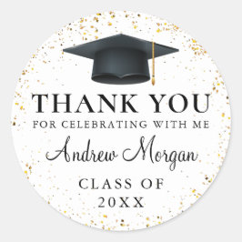 金ゴールド紙吹雪卒業 ラウンドシール