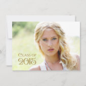 金ゴールド紙吹雪卒業 招待状 (正面)