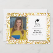 金ゴールド紙吹雪大学院写真カード 招待状 (正面)