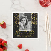 金ゴールド紙吹雪大学院写真 スタンダードカクテルナプキン (インサイチュ)