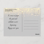 金ゴールド紙吹雪大晦日パーティの招待状 ポストカード (裏面)