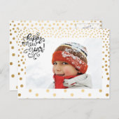 金ゴールド紙吹雪年賀状 シーズンポストカード (正面/裏面)