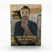 金ゴールド紙吹雪幸福な退職ギフト フォトブロック (正面)