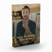 金ゴールド紙吹雪幸福な退職ギフト フォトブロック (左)