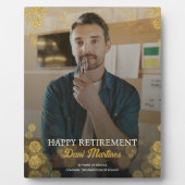 金ゴールド紙吹雪幸福な退職ギフト フォトプラーク (正面)