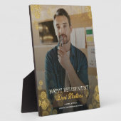 金ゴールド紙吹雪幸福な退職ギフト フォトプラーク (側面)