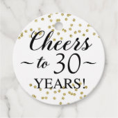 金ゴールド紙吹雪応援から30年メッセージカード フェイバータグ (正面)