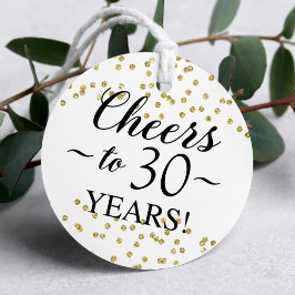 金ゴールド紙吹雪応援から30年メッセージカード フェイバータグ