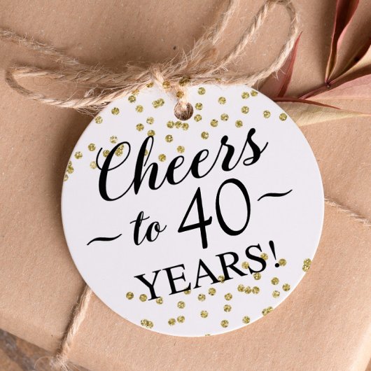 金ゴールド紙吹雪応援から40年メッセージカード フェイバータグ