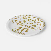 金ゴールド紙吹雪応援から40年誕生日 ペーパープレート (アングル)
