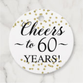 金ゴールド紙吹雪応援から60年メッセージカード フェイバータグ (正面)