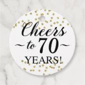 金ゴールド紙吹雪応援から70年メッセージカード フェイバータグ (正面)