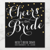 金ゴールド紙吹雪応援トゥザブライドブライダルワイン ワインラベル (シングルラベル)