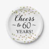 金ゴールド紙吹雪応援~60年 ペーパープレート (正面)