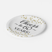 金ゴールド紙吹雪応援~60年 ペーパープレート (アングル)