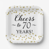 金ゴールド紙吹雪応援~70年 ペーパープレート (正面)