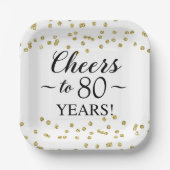 金ゴールド紙吹雪応援～80年 ペーパープレート (正面)