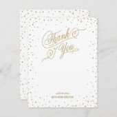 金ゴールド紙吹雪星サンキューカード サンキューカード (正面/裏面)