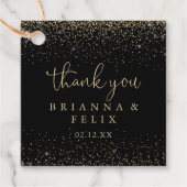 金ゴールド紙吹雪書ファンシーのスクリプ結婚ト フェイバータグ (正面)