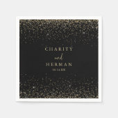 金ゴールド紙吹雪書道結婚台本のナプキン スタンダードカクテルナプキン (正面)