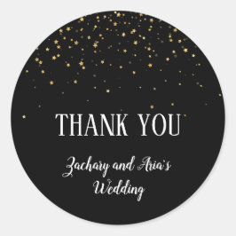 金ゴールド紙吹雪書道|ブラックお願い ラウンドシール